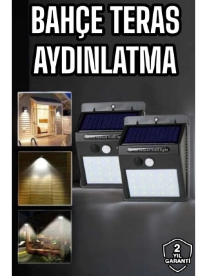 ® Solar Lamba Giriş, Bahçe Yol Avlu Hareket Sensörlü Led Parlak Gece Su Geçirmez