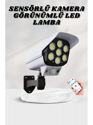 ® Solar Lamba Kamera Görünümlü Duvar Lambası Dönebilen Bahçe Aydınlatması