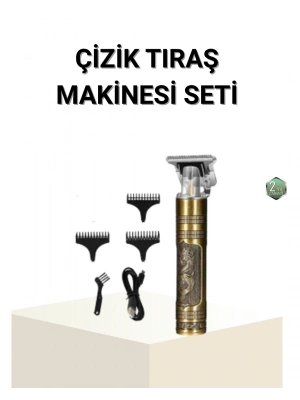 ® T Bıçaklı Profesyonel Çizik Tıraş Makinesi Seti – 120 Dakika Kullanım, Şarjlı & Kablolu