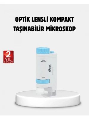 ® Taşınabilir Eğitim Mikroskobu 80X–200X LED Işıklı ve Darbeye Dayanıklı