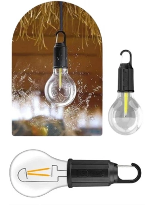 ® Taşınabilir Şarjlı Led Ampul Askılı Lamba Kamp Bahçe Lambası
