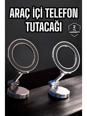 ® Telefon Tutucu Tüm Arabalara Uyumlu Araç İçi Katlanabilir Manyetik Tasarım