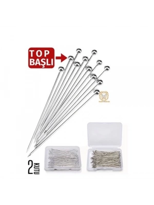 Top Başlı İğne 2 Kutu 100 Adet Başörtü İğnesi Toplu İğne 720782