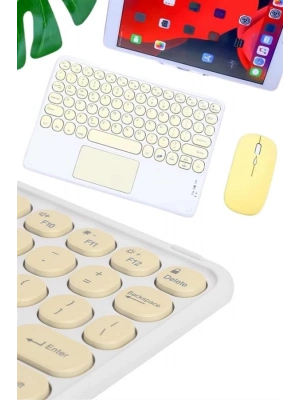 ® Touchpad Tüm Cihazlara Uyumlu Bluetooth Klavye Touchpad Slim Kablosuz Wifi Q Klavye