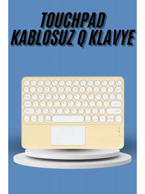® Touchpad Tüm Cihazlara Uyumlu Bluetooth Klavye Touchpad Slim Kablosuz Wifi Q Klavye