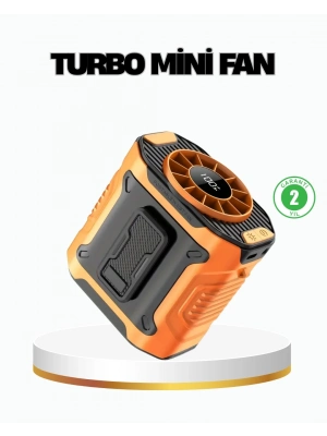 ® Turbo Mini Taşınabilir Fan – 100 Kademeli Dijital Hız Kontrolü ve Type-C Şarj