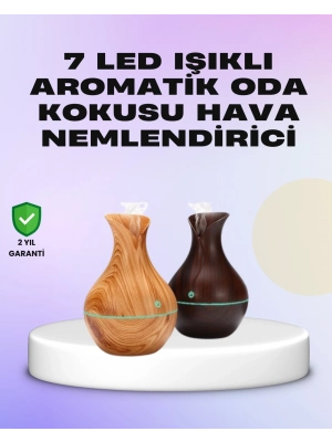 ® Ultrasonik Ahşap Desenli 130ml Aromaterapi Difüzör ve Hava Nemlendirici