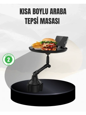 ® Universal Araç İçi Bardaklık Tepsisi 9 İnç Yemek Alanı ve Telefon Standlı