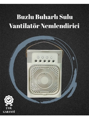 ® USB Bağlantılı 3ü 1 Arada Nemlendirici Mini Klima Fan | 7 Renk Işıklı