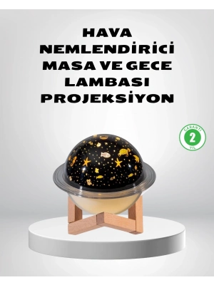 ® USB Projeksiyon Gece Lambası ve Hava Nemlendirici – Aromaterapi Destekli, Taşınabilir Mini