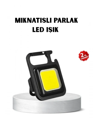 ® USB Type-C Şarjlı Mini Fener – Manyetik, Katlanabilir ve Şişe Açacaklı Tasarım