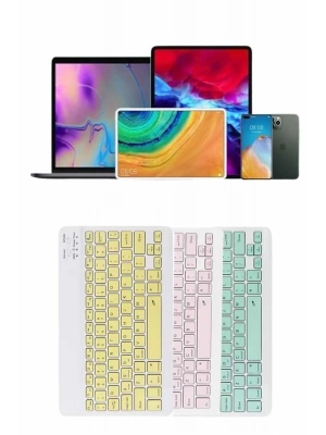 ® Uyumlu Kablosuz Bluetooth Şarj Edilebilir Mini Q Klavye