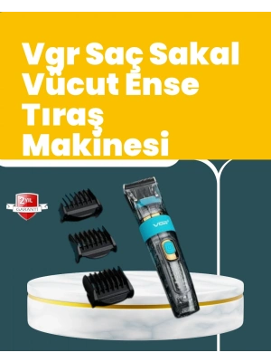 ® VGR V-695 Saç ve Sakal Kesme Makinesi LED Ekranlı 5 Uzunluk Ayarı