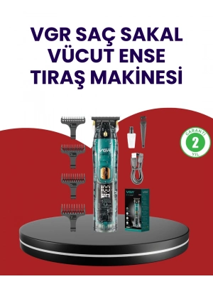 ® VGR V-695 Şarjlı Profesyonel Erkek Saç Sakal Tıraş Makinesi IPX7 Su Geçirmez