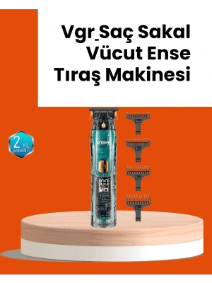 ® VGR V-695 Şarjlı Saç Sakal Tıraş Makinesi 2600mAh Batarya ve Kılavuz Taraklı