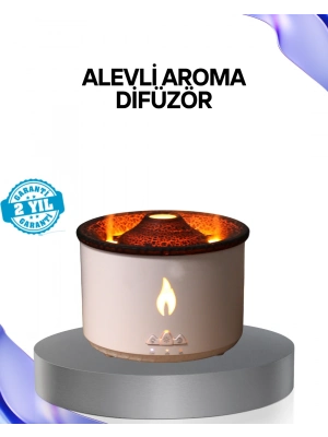 ® Volkan Efektli Aroma Difüzörü – Sessiz Çalışma, Otomatik Kapanma ve LED Işık
