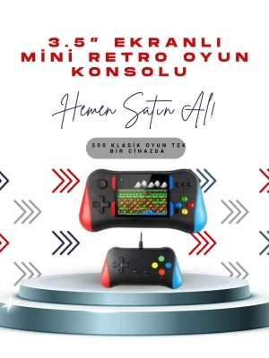 ® X7M Vintage 3.5 İnç 500’ü 1 Arada Klasik Oyun Konsolu