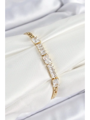 ® Xuping Pirinç Parçalı Su Yolu Model Gold Renk Kadın Bileklik