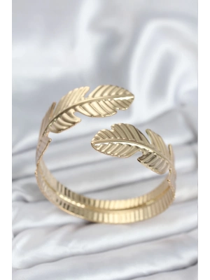 ® Yaprak Model Gold Renk Kadın Bileklik