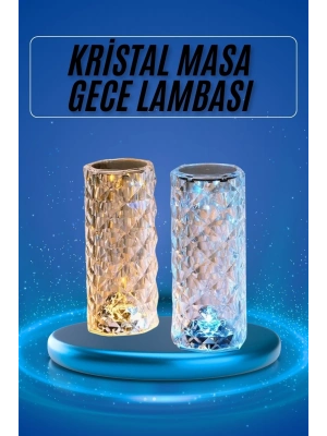 ® Yeni Nesil Modern Kristal Masa ve Gece Lambası Dokunmatik Renk Değiştirebilen
