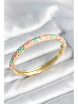 ® Yeşil Renk Detaylı Mineli Kelepçe