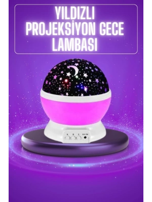 ® Yıldız Görünümlü Gece Lambası Renkli Masa Lambası Gökyüzü Projeksiyon