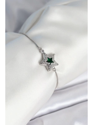 ® Yıldız Model Asansörlü Gümüş Renk Kadın Bileklik