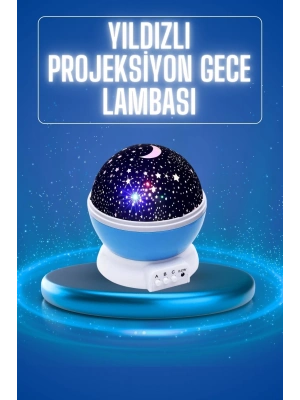 ® Yıldızlı Gece Lambası Mor Projeksiyon Görünümlü Masa Lambası Renk Değiştirebilen