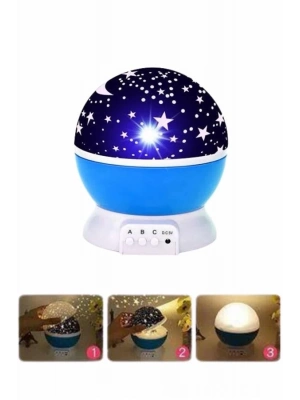 ® Yıldızlı Gece Lambası Mor Projeksiyon Görünümlü Masa Lambası Renk Değiştirebilen