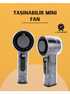 ® Yüksek Verimli Soğutmalı El Fanı | 100 Seviye Hız Kontrolü | 6 Saat Pil Ömrü
