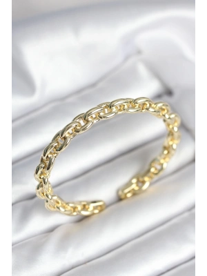 ® Zincir Model Gold Renk Pirinç Kadın Bileklik