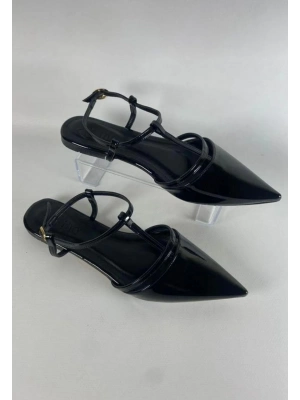 Canca Siyah Rugan Babet Ayakkabı