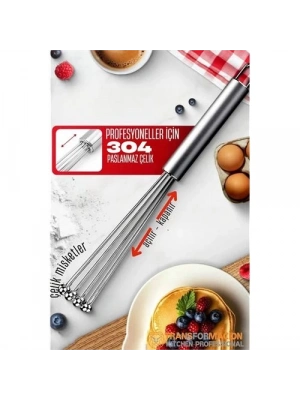 ® Çelik Misketli Yaylı Açılır Kapanır Çırpıcı 304 Paslanmaz Çelik Çırpıcı Çırpma Teli