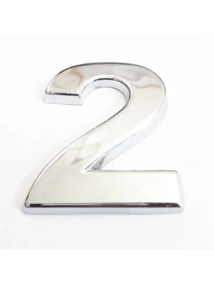 Cemax 2 Rakamı 3,75 cm Krom Yapışkanlı