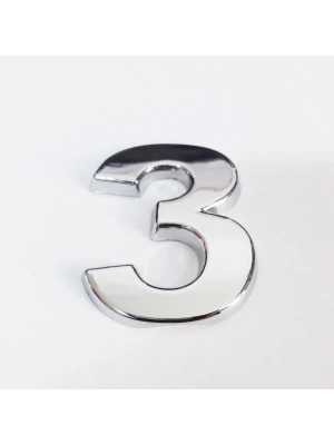 ® Cemax 3 Rakamı 3,75 cm Krom Yapışkanlı