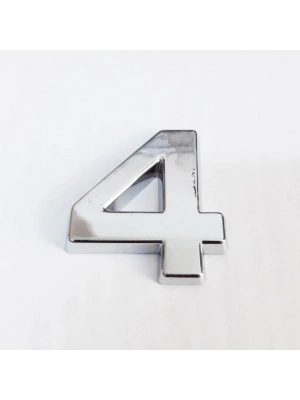 Cemax 4 Rakamı 3,75 cm Krom Yapışkanlı