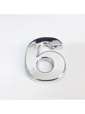 ® Cemax 6 Rakamı 3,75 cm Krom Yapışkanlı