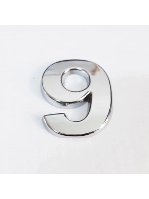 ® Cemax 9 Rakamı 3,75 cm Krom Yapışkanlı