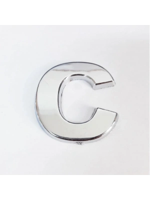 Cemax C Harfi  3,75 cm Krom Yapışkanlı