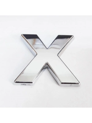 ® Cemax X Harfi  3,75 cm Krom Yapışkanlı