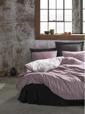 ÇOK SATAN Cotton Box Çift Kişilik Bambu Saten Nevresim Takımı Bordo