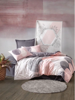 ÇOK SATAN Cotton Box Çift Kişilik Nevresim Takımı Leron Gri