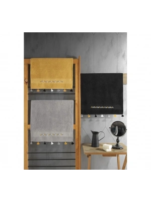 ÇOK SATAN Cotton Box Fit V4 50x90 3lü Havlu Seti Siyah/Hardal/Gri
