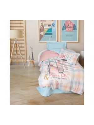 ÇOK SATAN Cotton Box Genç Ranforce Nevresim Takımı Tek Kişilik Smile Mint