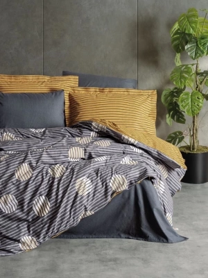 ÇOK SATAN Cotton Box Modern Çift Kişilik Nevresim Takımı Strew Gri