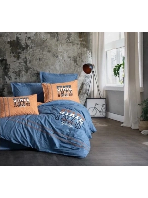 ÇOK SATAN Cotton Box Mood Nakışlı Ranforce Çift Kişilik Nevresim Takımı State Tarçın