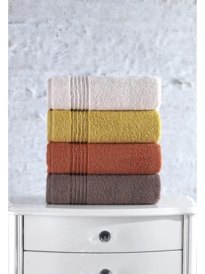 ÇOK SATAN Cotton Box Plump 50x90 4lü Havlu Seti Mercan Sarı Kahve Bej