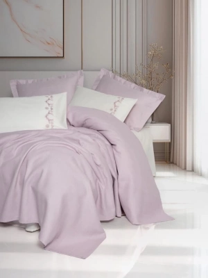 ÇOK SATAN Cotton Box Serenity Bambu Çift Kişilik Pike Takımı Vaila Lila