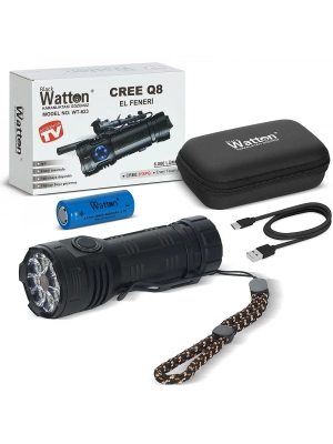 ÇOK SATAN Cree Q8- Xpg 8+1 Led  Şarjlı El Feneri  Wt-623