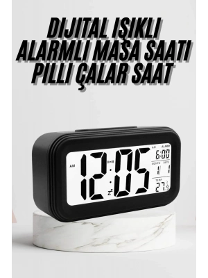 ÇOK SATAN Dijital Masa Saati Termometre Takvim Led Ekran Pilli Ev Ofis Masası